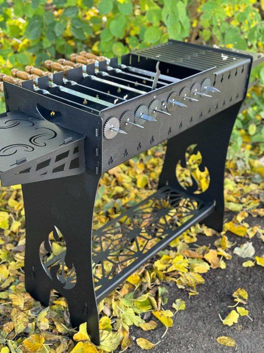 Мангал високий автоматичний розбірний на 8 шампурів решітка гриль
