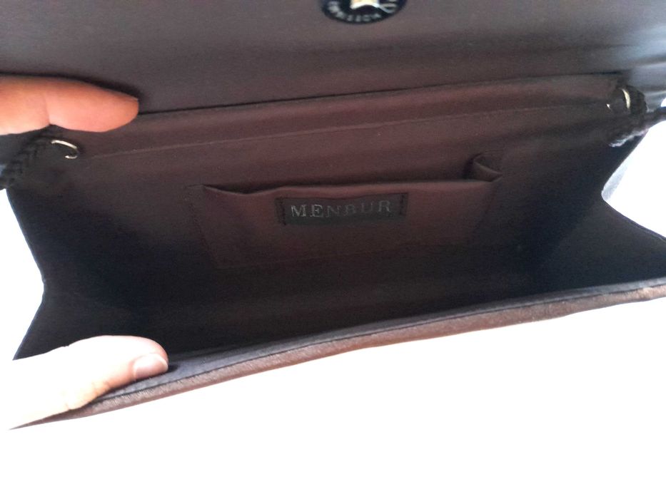 Mala clutch castanha de casamento, bolsa pochette de festa