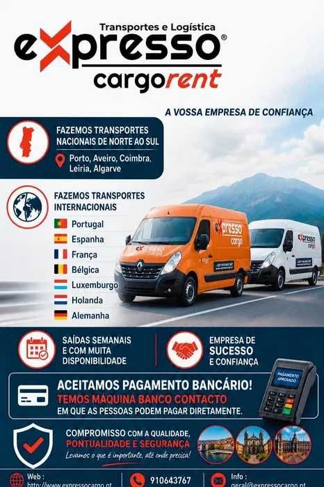 Expressocargo Transportes Logistica Mudanças  Braga Porto Coimbra Leiria Lisboa Algarve 24Horas  Serviços Diarios