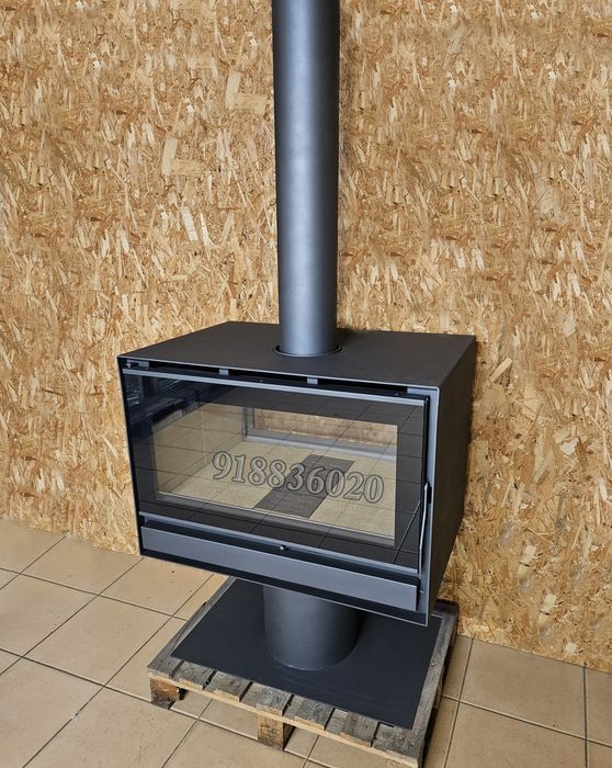 Salamandra Lenha Dupla Face com Pé 80cm - NOVAS - Com Ventilação - Fabrico Nacional