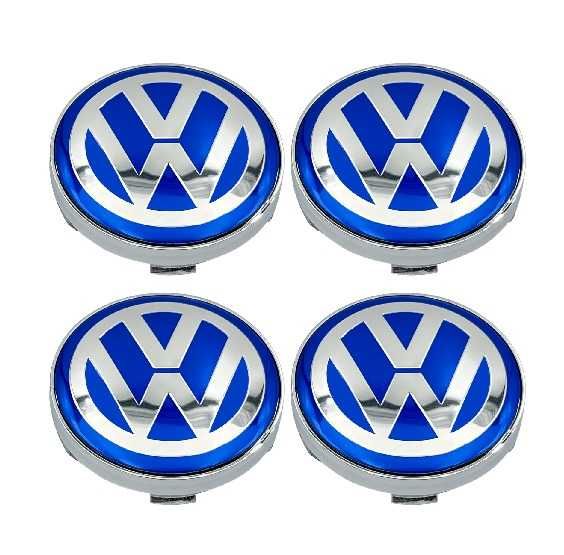 Niebieskie dekielki kapsle do VW 60 mm średnica