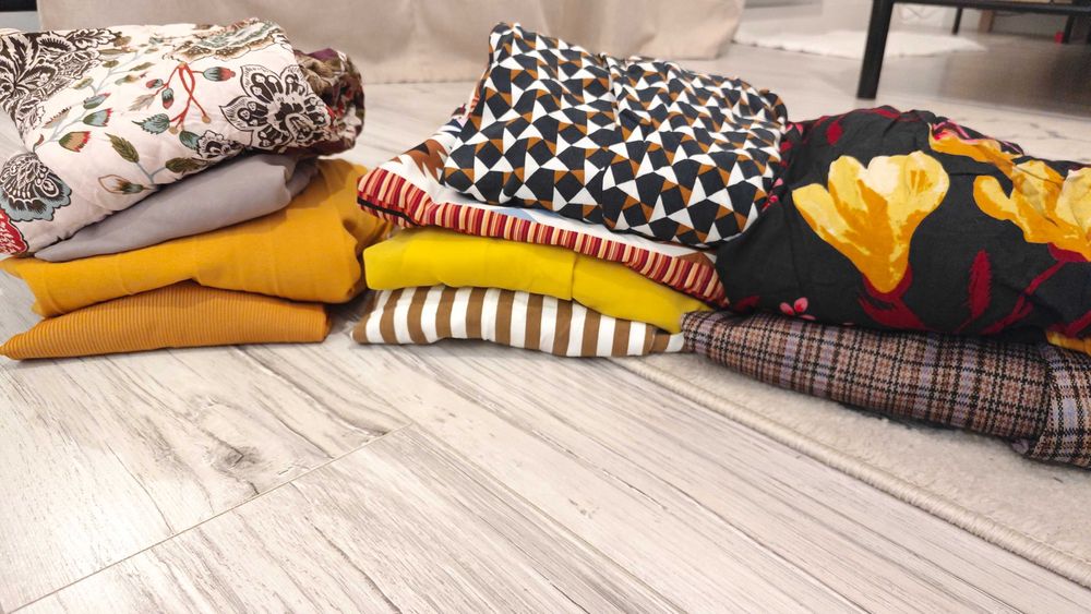 Sukienka damska beżowa brązowa żółtaH&M, Reserved pakiet 9 szt.