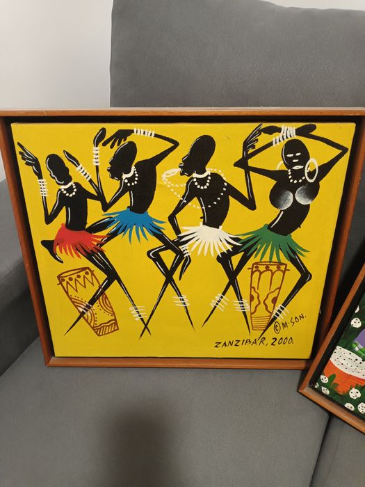 3 quadros originais de Zanzibar