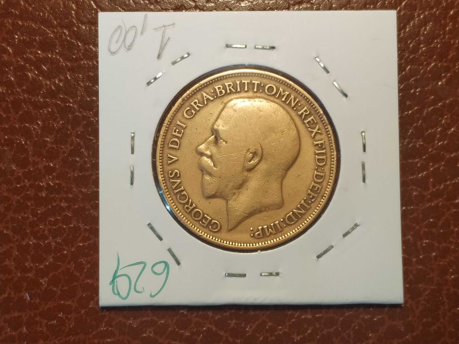 629 moeda de one penny de 1914 - Reino Unido