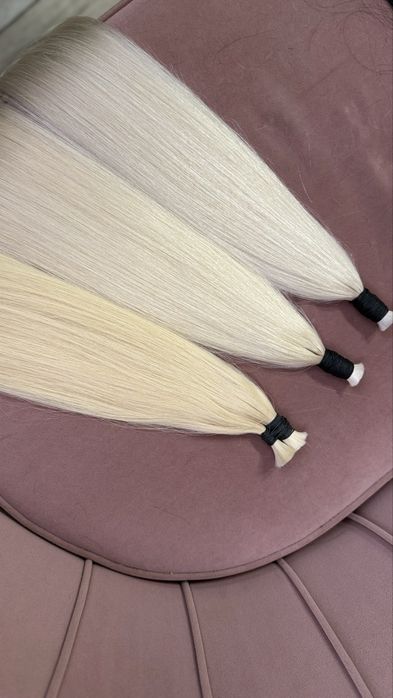 Натуральные  волосы блонд славянка ОМБРЕ, платиновый блонд, пепельный