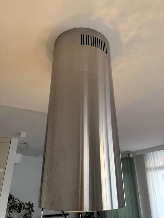 Okap wyspowy tuba srebrny Globalo 40 cm