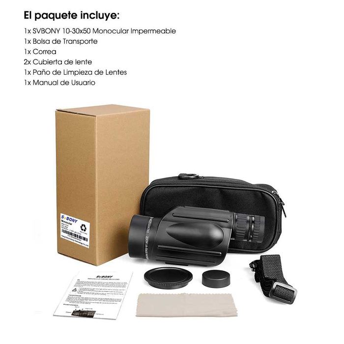 Монокуляр телескоп Svbony SV49 10-30x50 підзорна труба BAK7 чохол