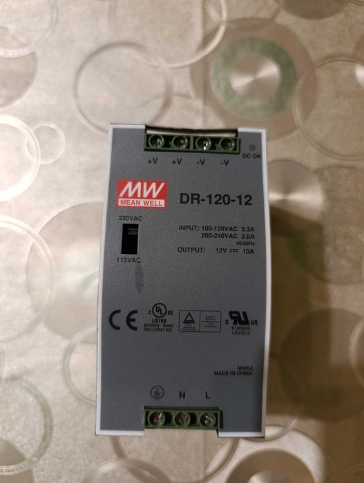 Блок живлення на DIN-рейку Mean Well 120W 10A 12V DR-120-12
