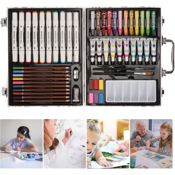 Estojo de arte infantil Estojo de arte infantil completo com lápis, ma