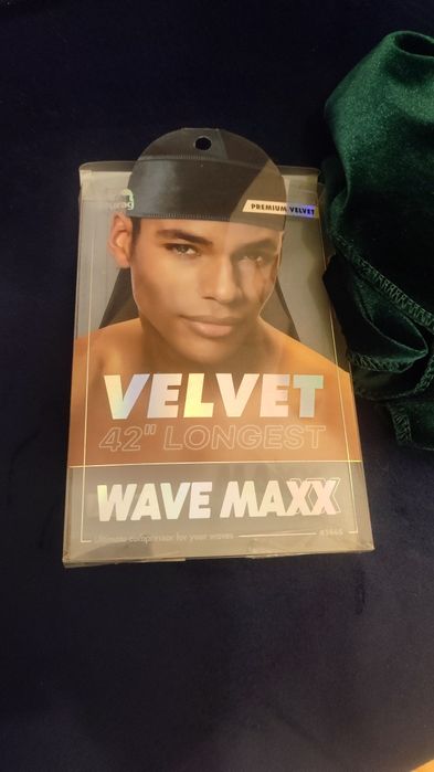 Durag Wave Maxx Premium Velvet – Butelkowa Zieleń  / czepek do włosów