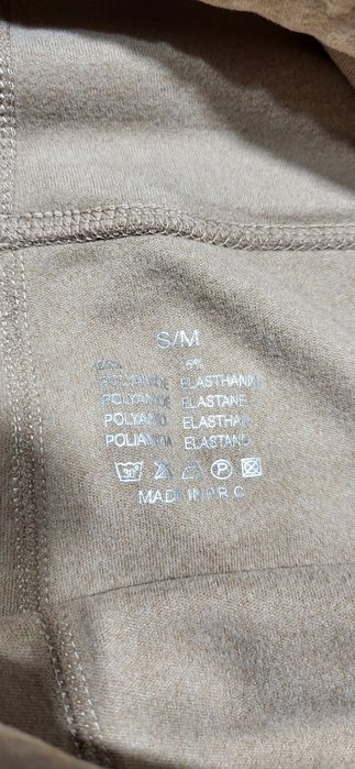 Legginsy beżowe damskie wysoki stan XS S