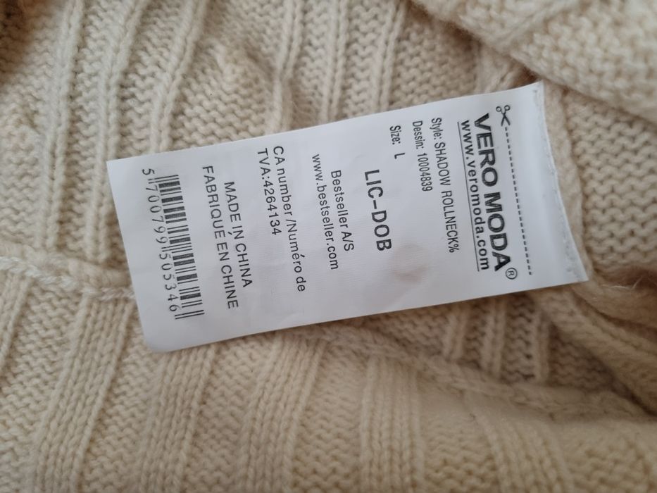 Sweter golf Vero Moda L 40 wełna nowy