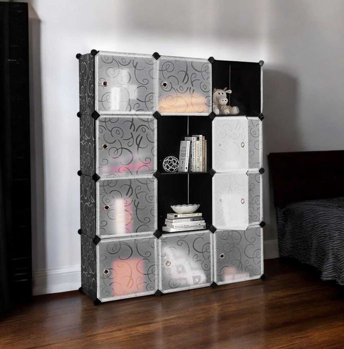 Пластикова шафа 12 секцій складна виглядає стильно