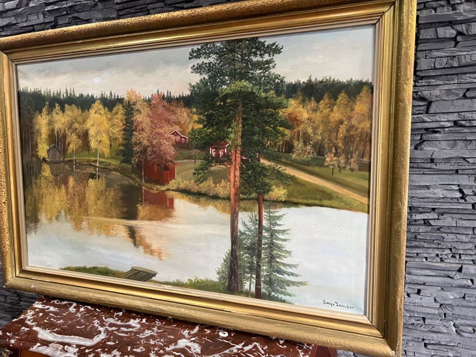 Obraz olejny malowany na płótnie bardzo  duży