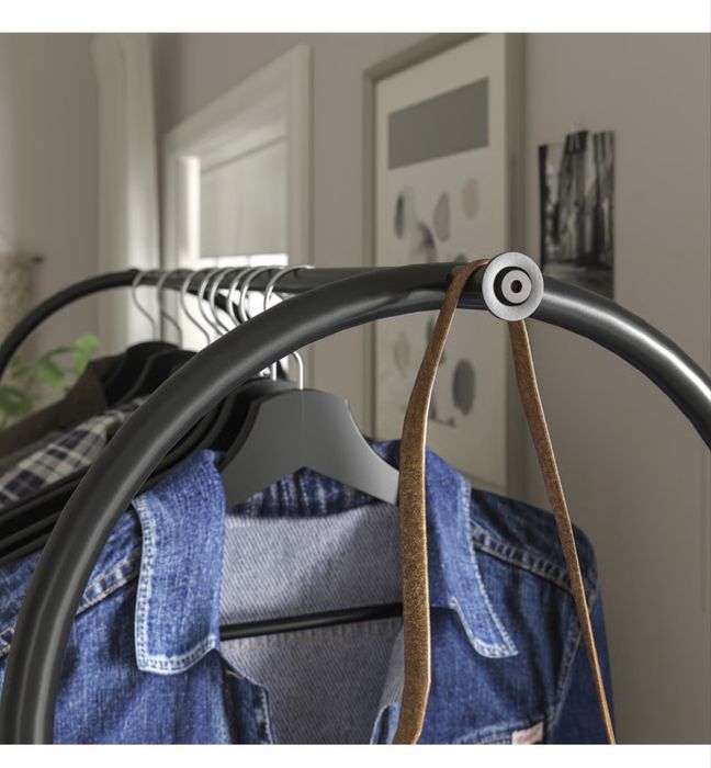 Suporte p/cabides c/arrum p/sapatos, antracite, 90x36x175 cm