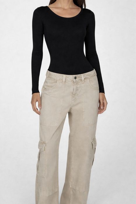 Calças cargo Wide leg Mango-Novo com etiqueta