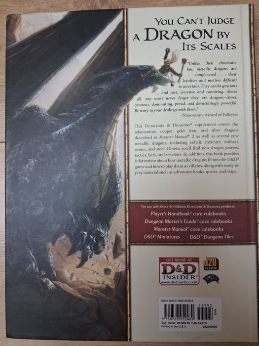 Dungeons and Dragons Draconomicon Metallic Dragons