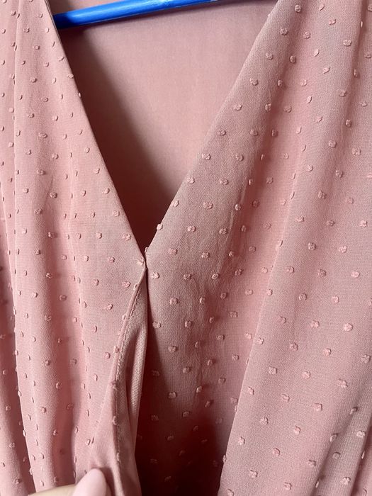 Różowa sukienka z długim rękawem, Mohito