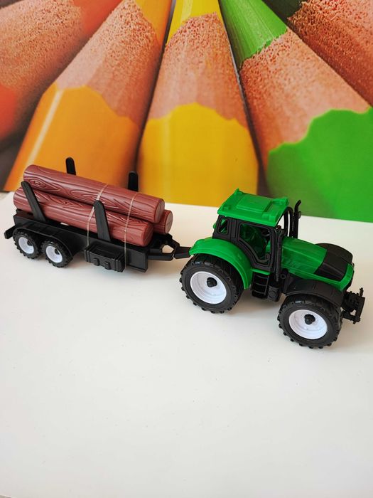 Plastikowy zabawkowy traktor dla dziecka nowy zabawka + przyczepa