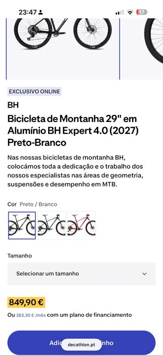 Bicicleta montanha marca BH