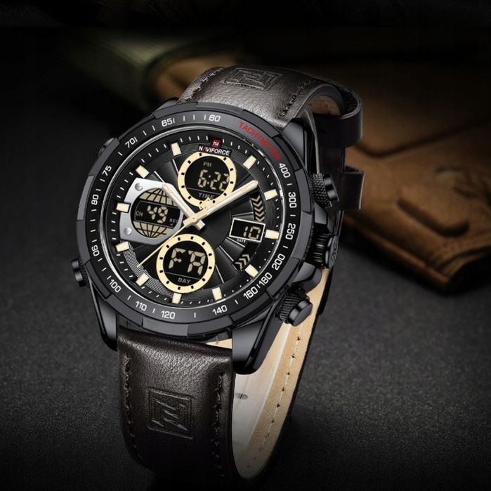 Zegarek Męski Tachometr Stoper Datownik Alarm