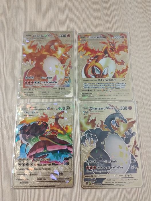 Karty złote pokémony metalowy
