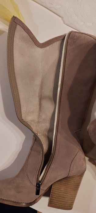 Kozaki kowbojki zamszowa skóra włoska naruralna