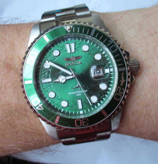 zegarek Invicta pro diver   master of the oceans zielony