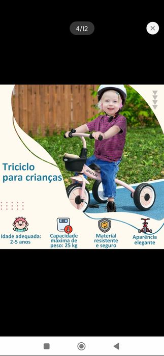 Triciclo evolutivo dos 2 até 5 anos