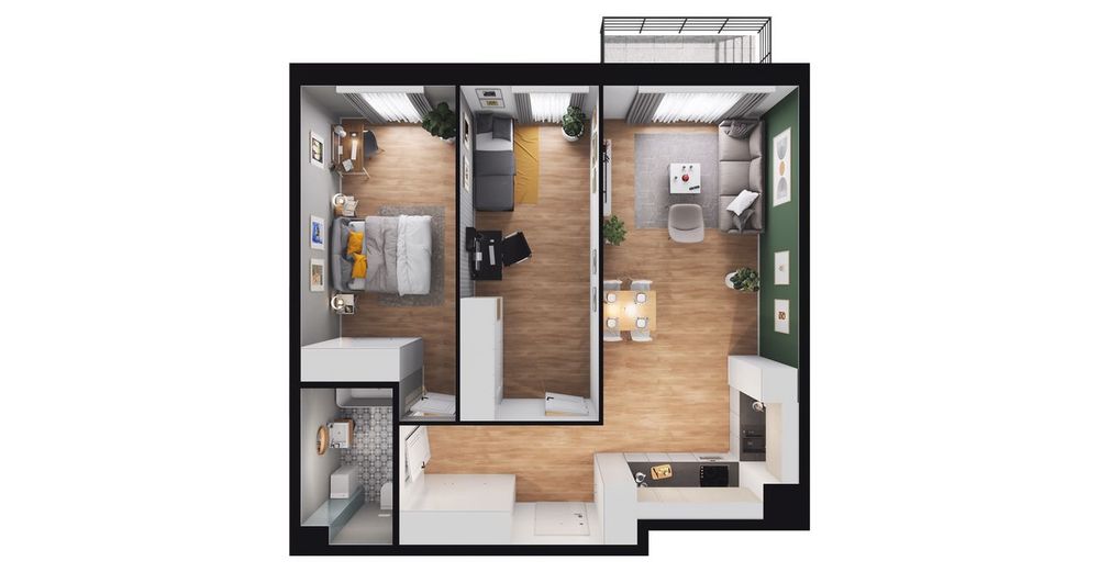 3-pokojowe mieszkanie 67m2 + balkon