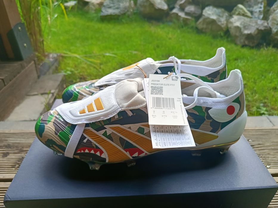 BAPE × adidas PREDATOR サッカースパイク 26.5 adidas Predator Elite Fold-over Tongue FG BAPE - Multicolor/Gold