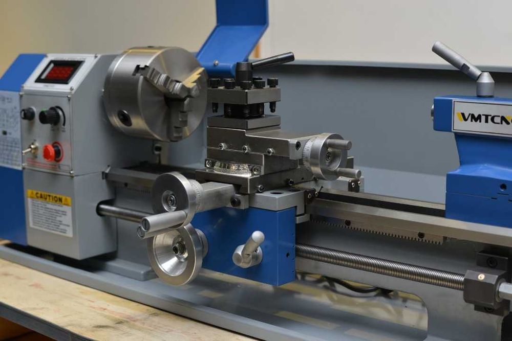Mini torno mecânico, engrenagens em aço