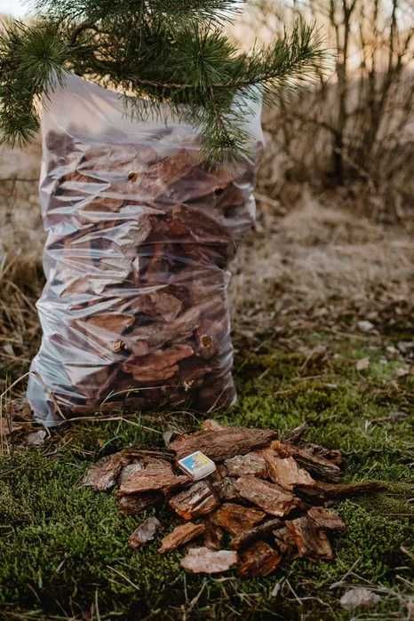 PREMIUM Kora sosnowa bardzo GRUBA RĘCZNIE wybierana 50L 80-150mm 80L