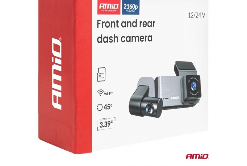 CÂMARAS DE TABLIER (DASHCAMS) PARA CARRO COM CÂMARA TRASEIRA 4K + 1K + 2K WLAN WIFI UHD 512 GB AMiO-04802