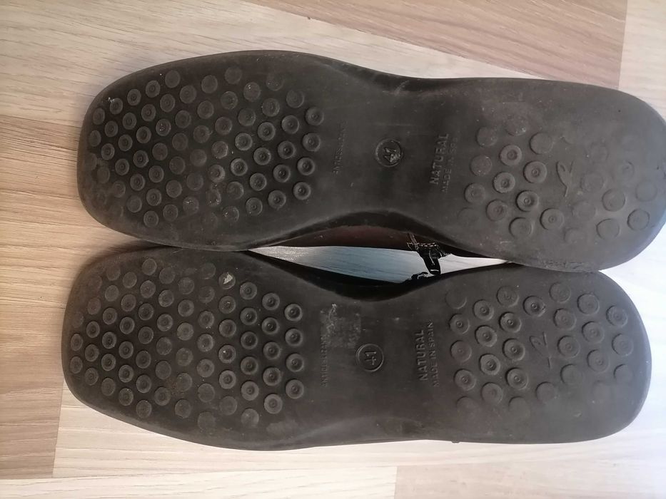 Skórzane brązowe kozaki 41