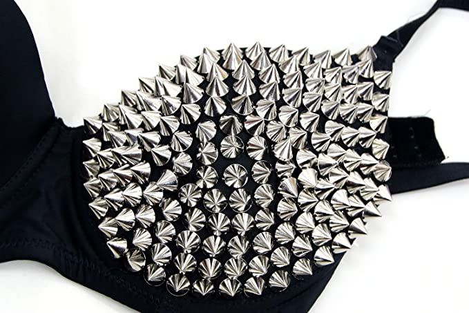 Efektowny Damski Biustonosz Push Up z Ćwiekami i Skrzydłem - XXL