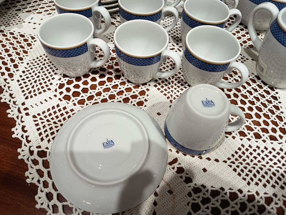 [COMO NOVO] Serviço de Café Porcelana EMA (Estilo Cozinha Velha/Vista Alegre) - Nunca Usado