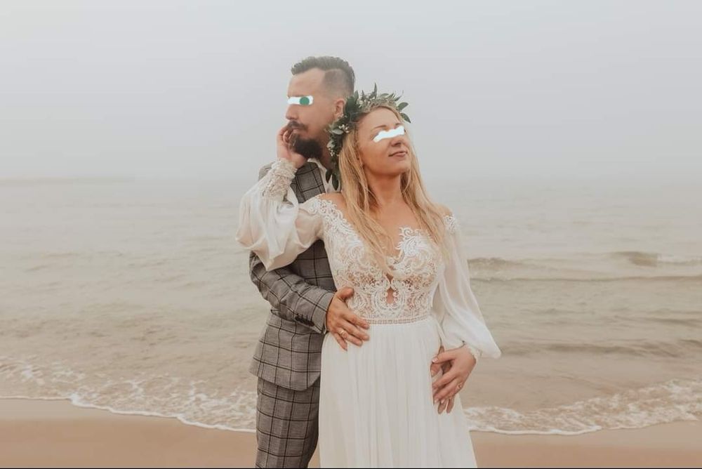 Suknia ślubna boho rustykalna rozmiar M