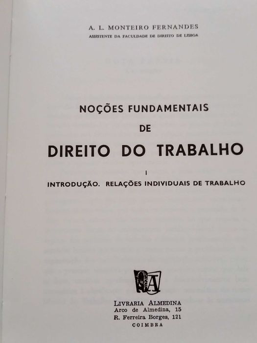 Livro -  Noções Fundamentais de Direito do Trabalho, Volume 1