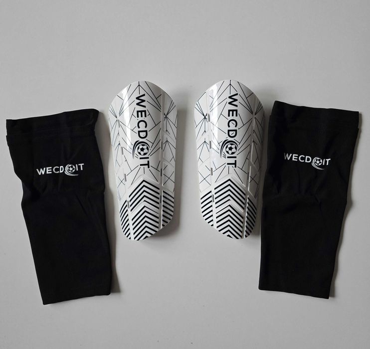 WECDOIT Ochraniacze piłkarskie dziecięce Skarpety 1 para r.L białe