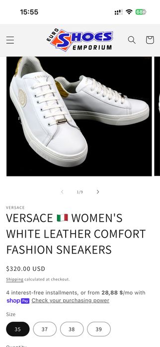 Versace оригінал Італія білі кеди шкіра р.37