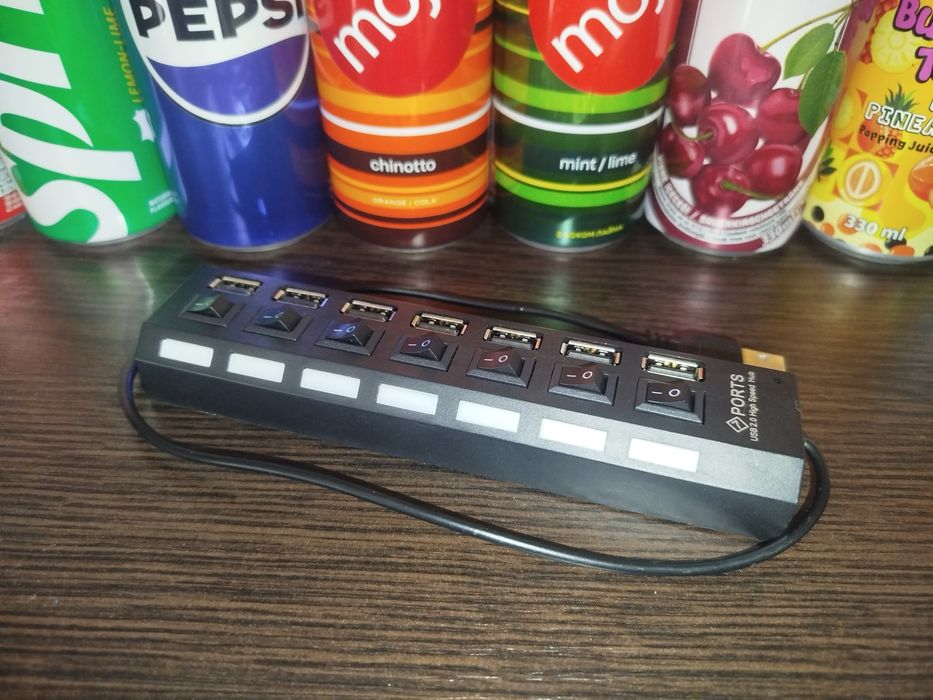 USB hub 7 портів з окремими вимикачами
