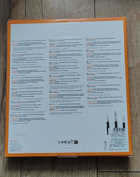 Noże Fiskars Essential zestaw noży do obierania nowe