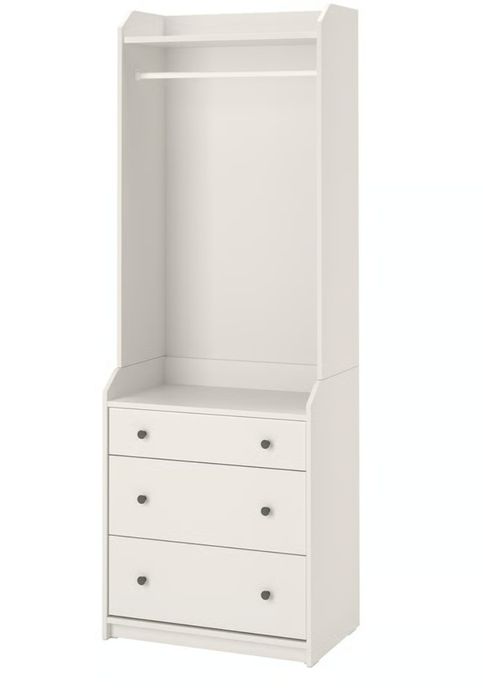 HAUGA
szafa otwarta 3 szuflady, 70x199 cm, biały
