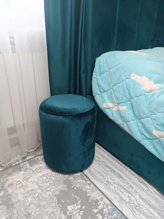 Пуфік пуф  круглий у вітальню під ноги в прихожу велюр тедди недорого