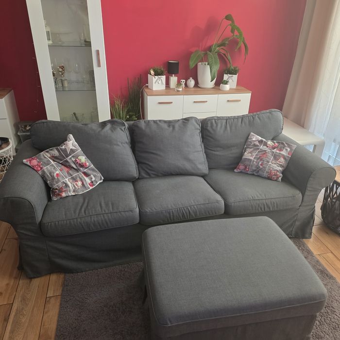 Sofa Ikea ektorp 3-osobowa + puf