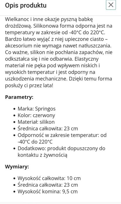 Silikonowa forma babki do pieczenia