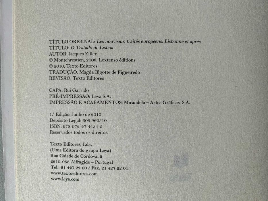 O Tratado de Lisboa, de Jacques Ziller