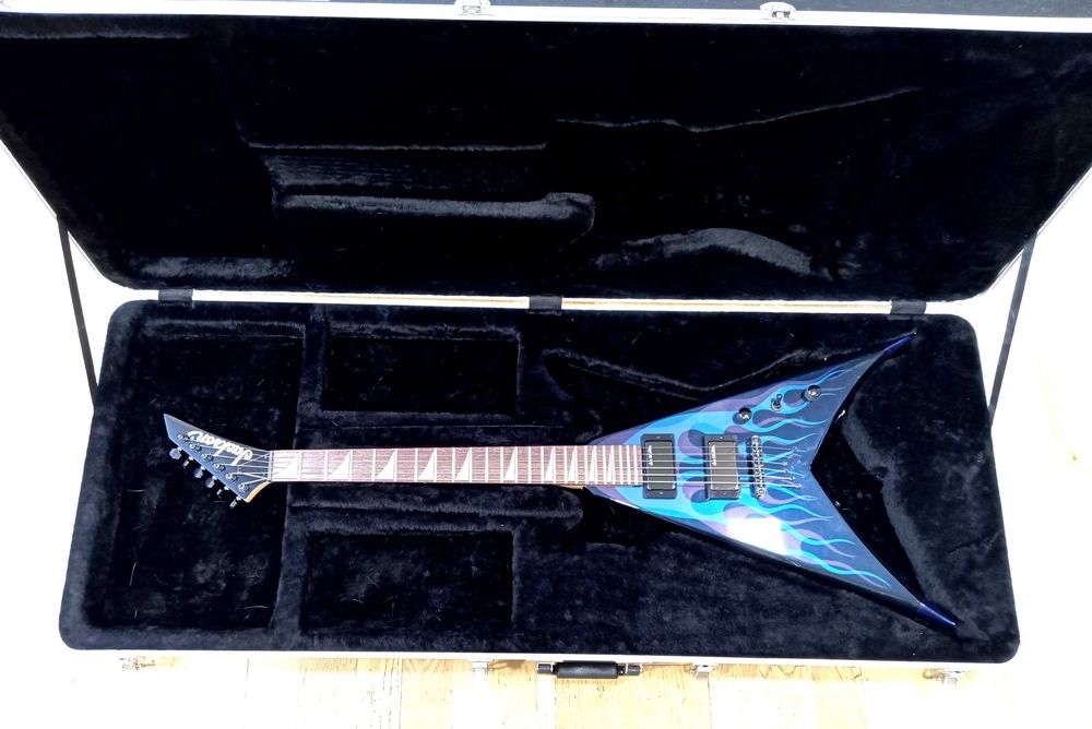 Gitara Jackson King V KVX10 Limited Edition 1997 - Blue Ghost Flames