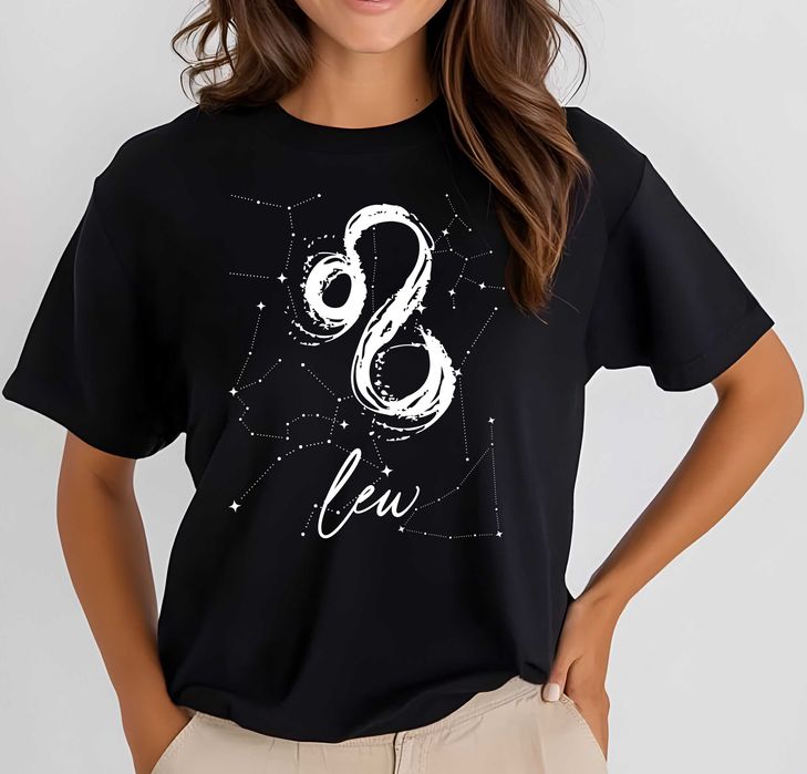 koszulka znak zodiaku lew, koszulka prezent na urodziny